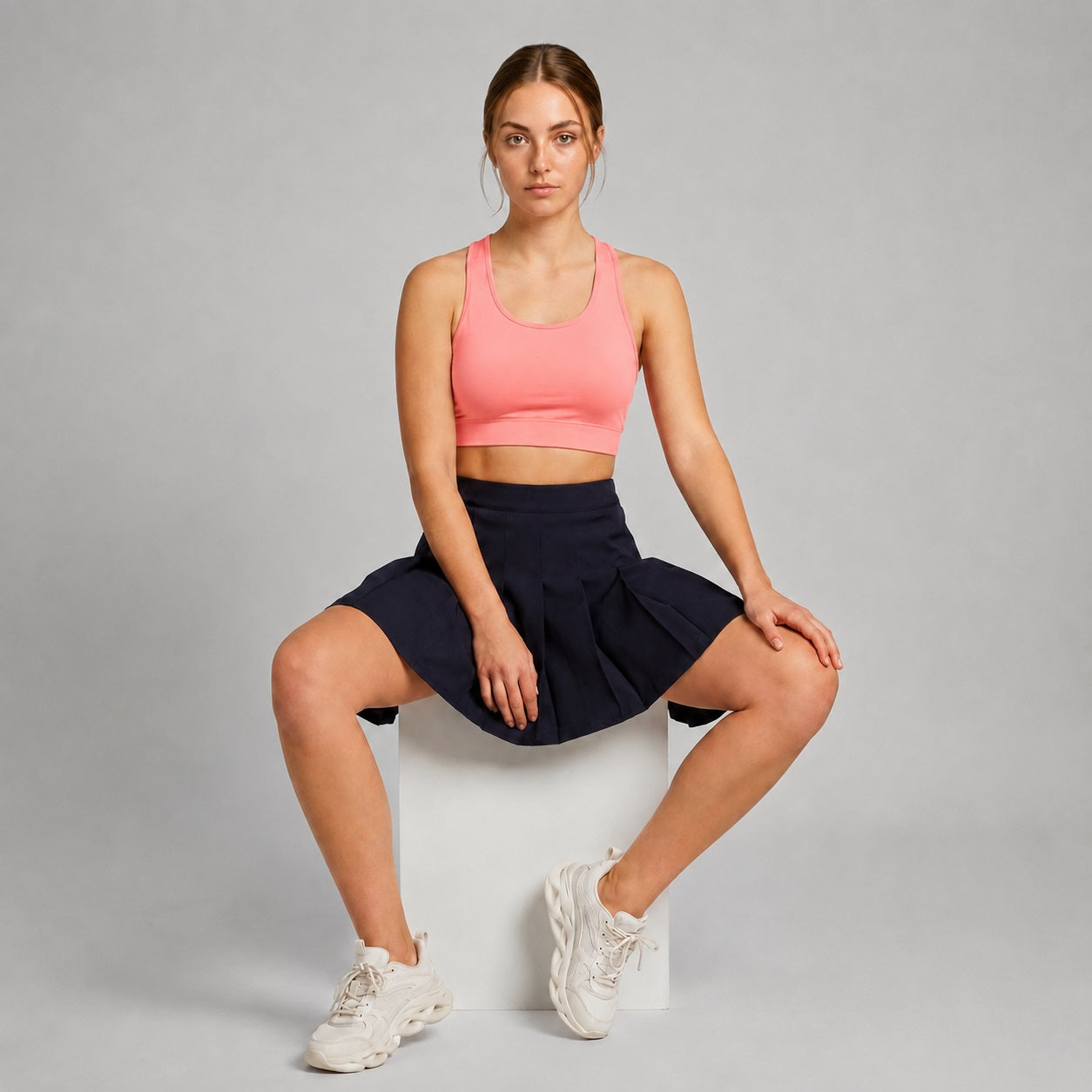 GVV Women's Racerback Sports Bra - Coral Pink