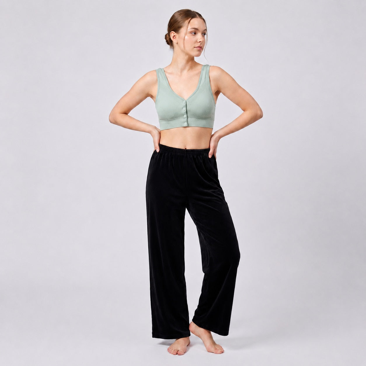 GVV Front Closure Wireless Padded Full Coverage Button Bra for Women and Girls