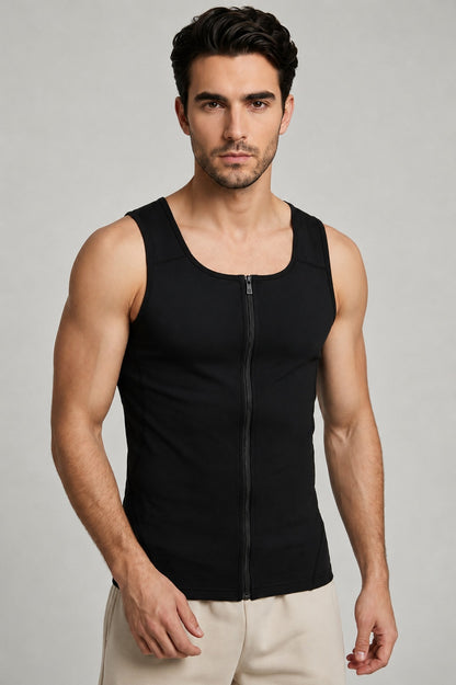 GVV Men's Front Zipper Sweat Shaper