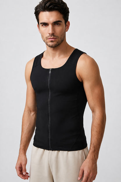 GVV Men's Front Zipper Sweat Shaper