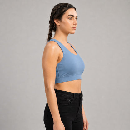 GVV Criss Cross Sports Bra - Misty Blue