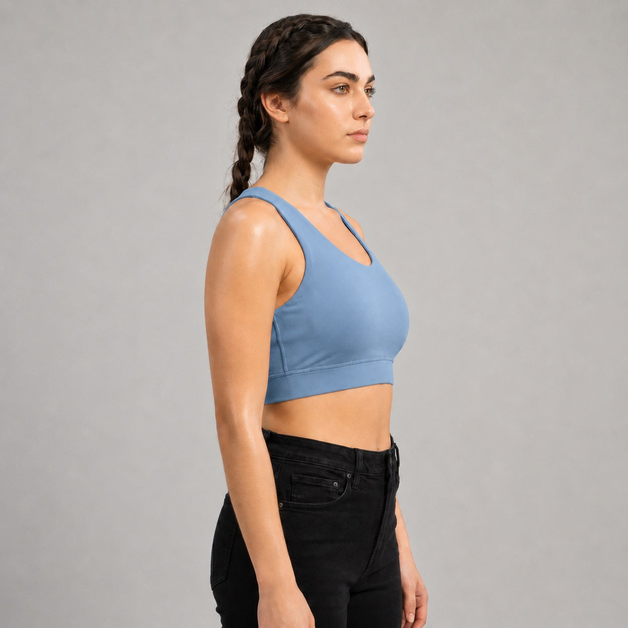 GVV Criss Cross Sports Bra - Misty Blue