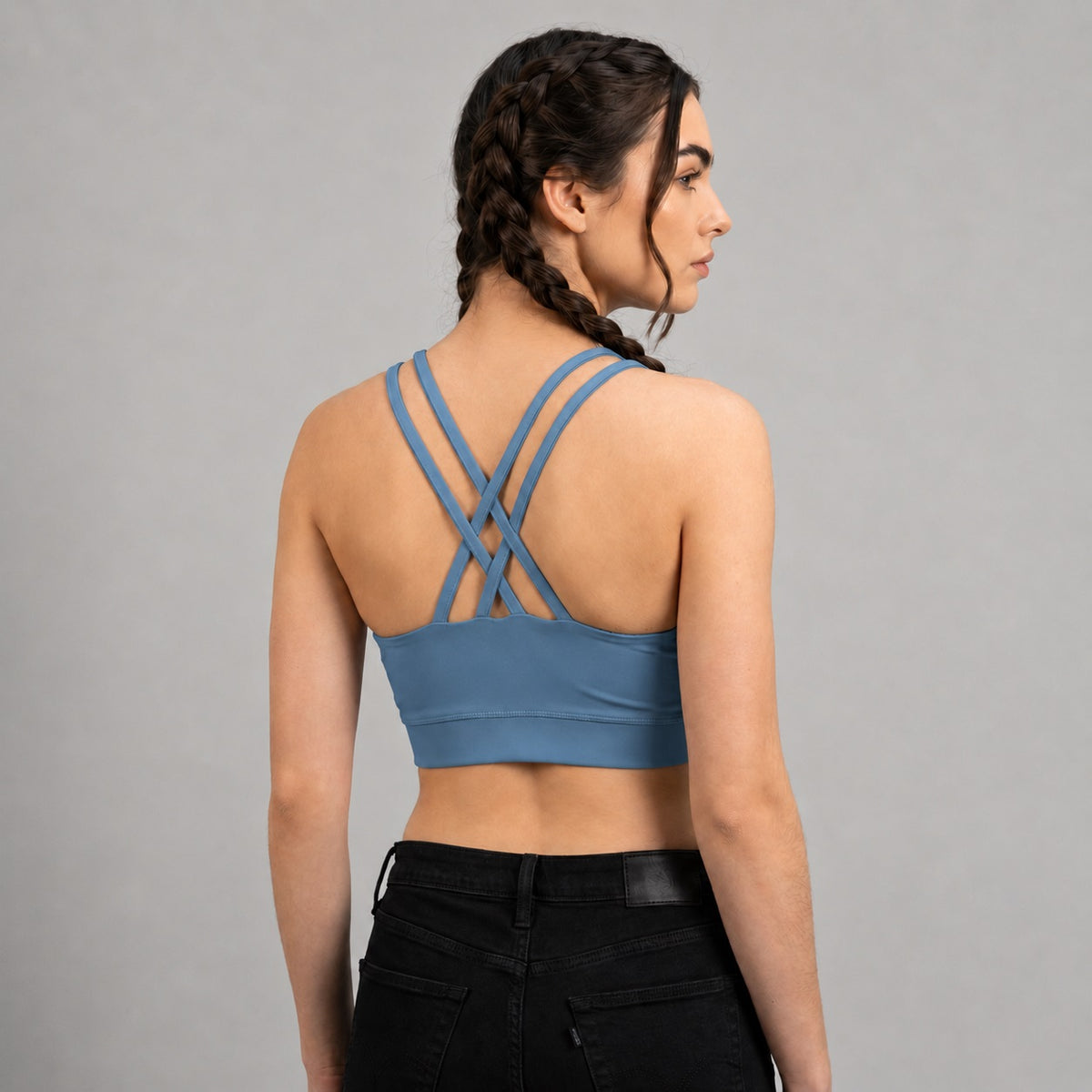 GVV Criss Cross Sports Bra - Misty Blue