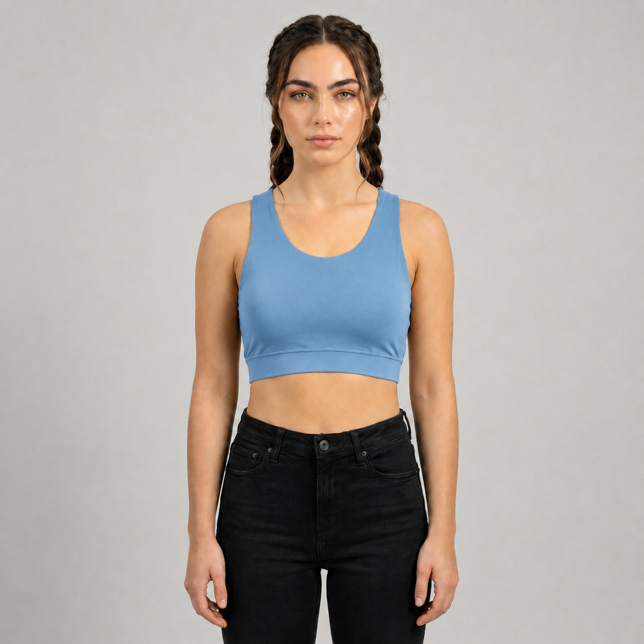 GVV Criss Cross Sports Bra - Misty Blue