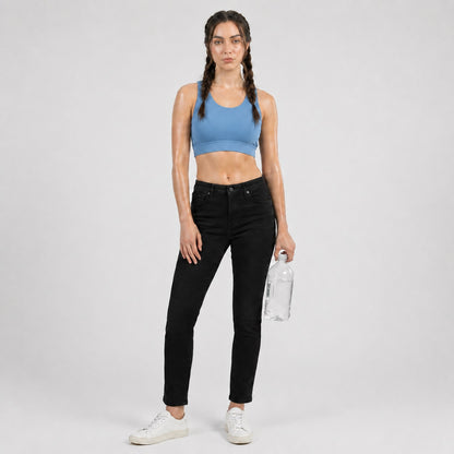 GVV Criss Cross Sports Bra - Misty Blue