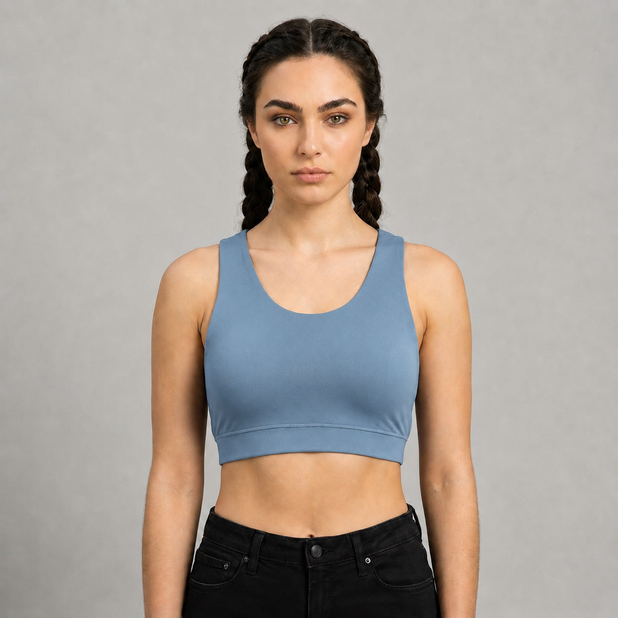 GVV Criss Cross Sports Bra - Misty Blue