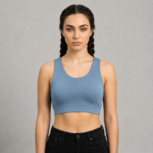 GVV Criss Cross Sports Bra - Misty Blue