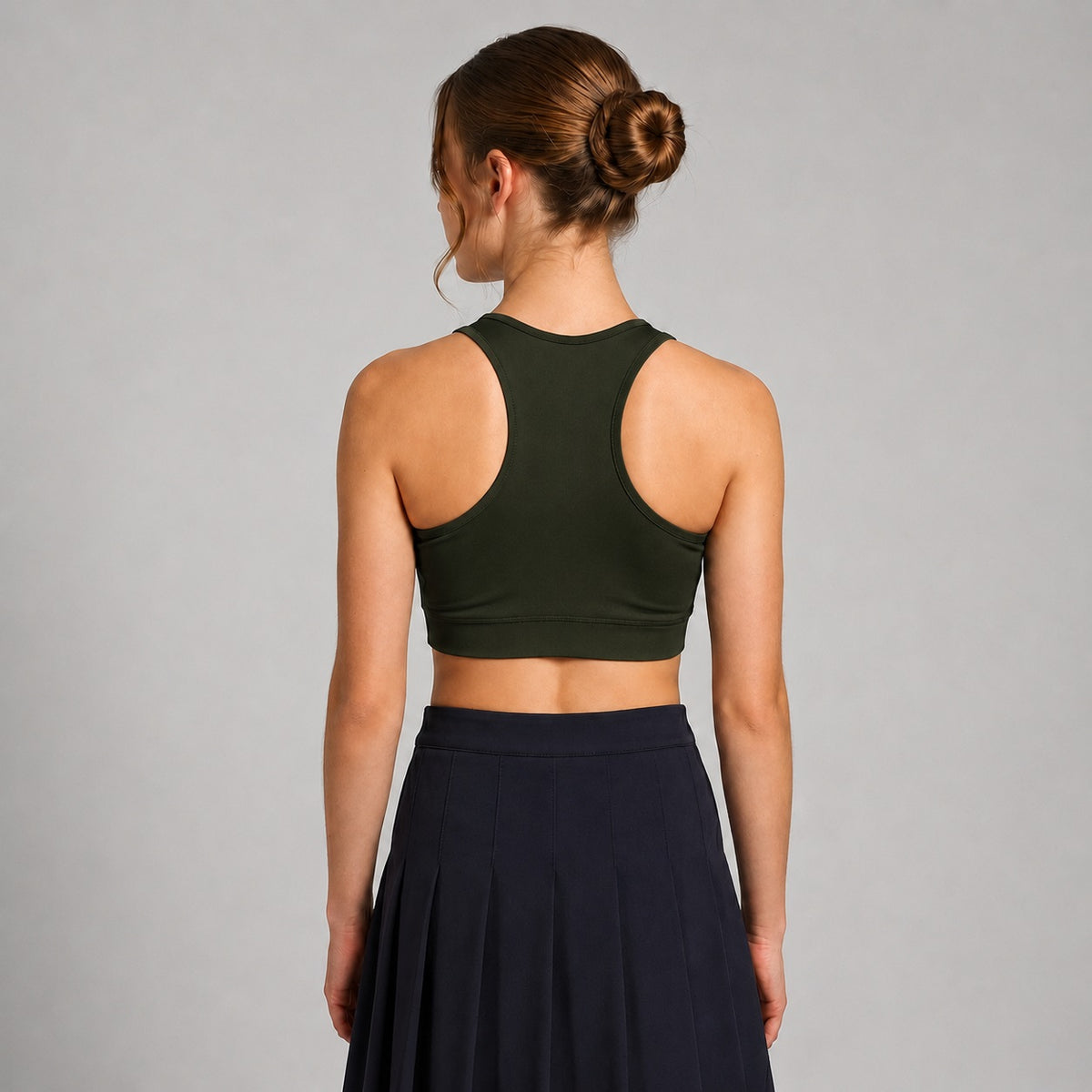 Olive Green Workout Bra Removable Pads Breathable