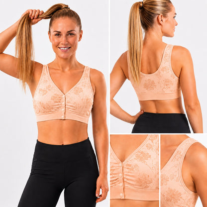 GVV Front Closure Wireless Padded Full Coverage Button Bra for Women and Girls