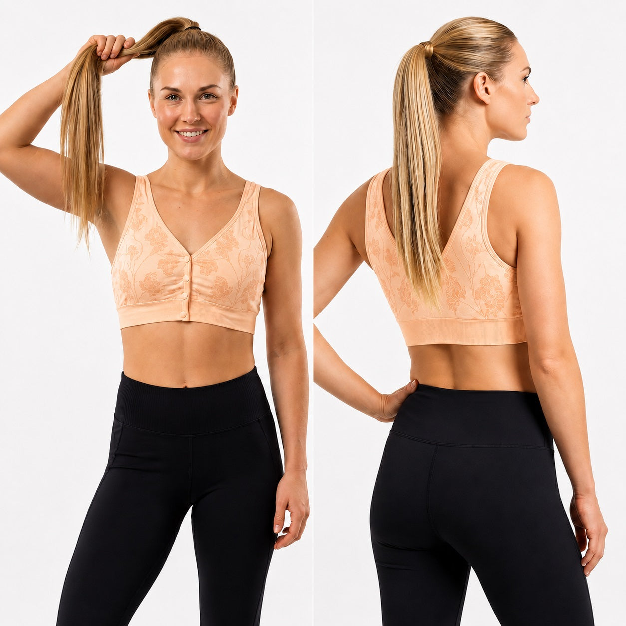 GVV Front Closure Wireless Padded Full Coverage Button Bra for Women and Girls