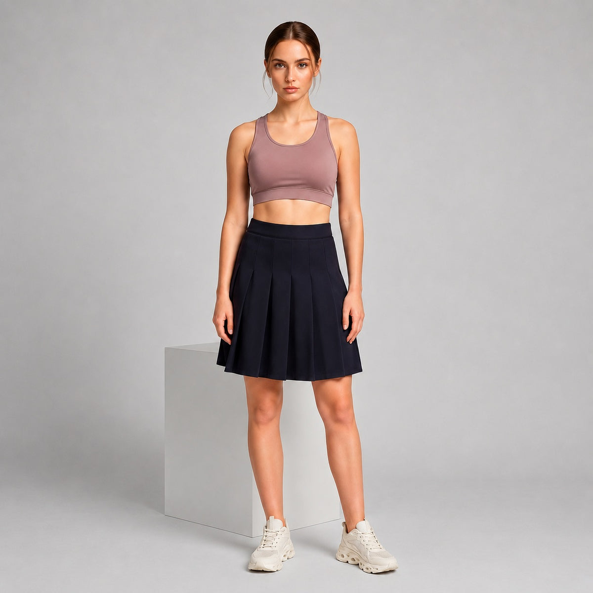 Padded Racerback Bra Dusty Mauve Moisture Wicking