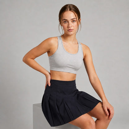 Padded Racerback Bra Light Grey Moisture Wicking