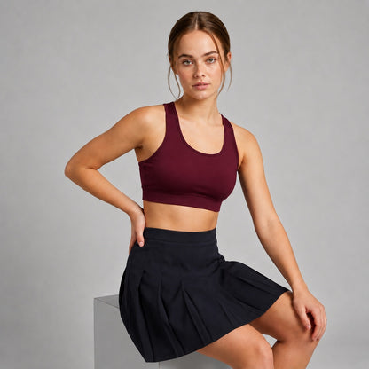 Padded Racerback Bra Wine Colour Moisture Wicking
