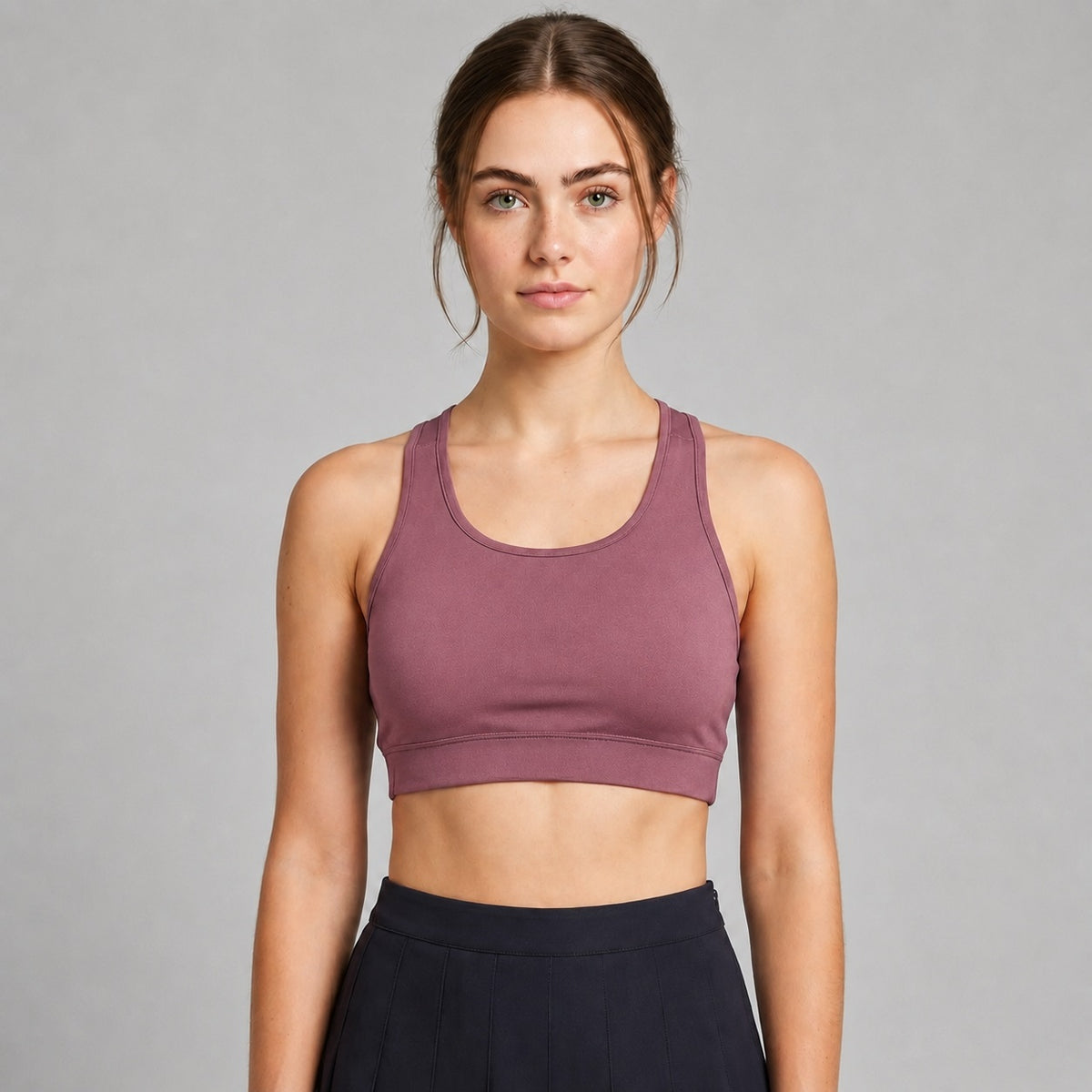 Rose Taupe Workout Bra Removable Pads Breathable