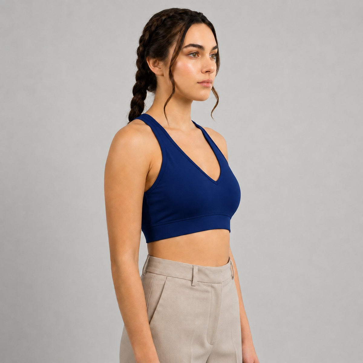 GVV Women's Deep V Neck Bra - Royal Blue