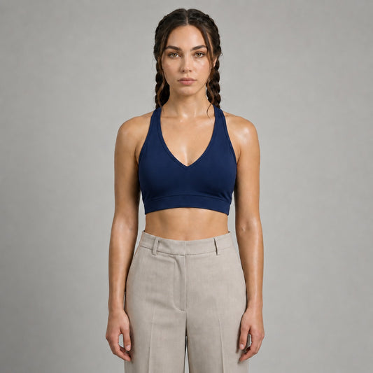 GVV Women's Deep V Neck Bra - Royal Blue