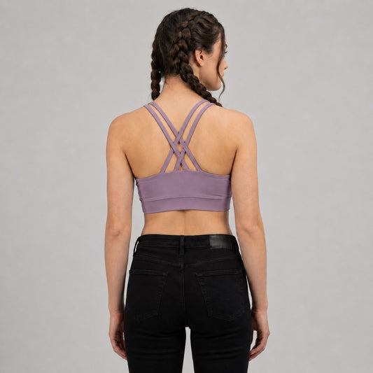 GVV Criss Cross Sports Bra - Smoky Lavender