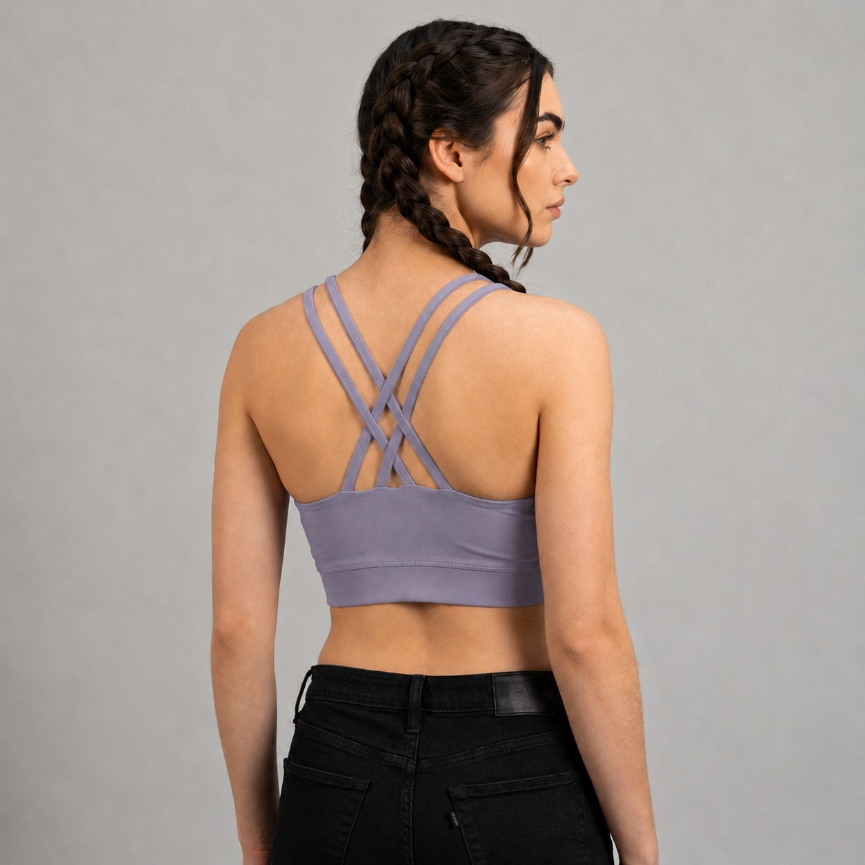 GVV Criss Cross Sports Bra - Smoky Lavender
