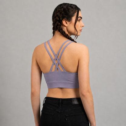 GVV Criss Cross Sports Bra - Smoky Lavender