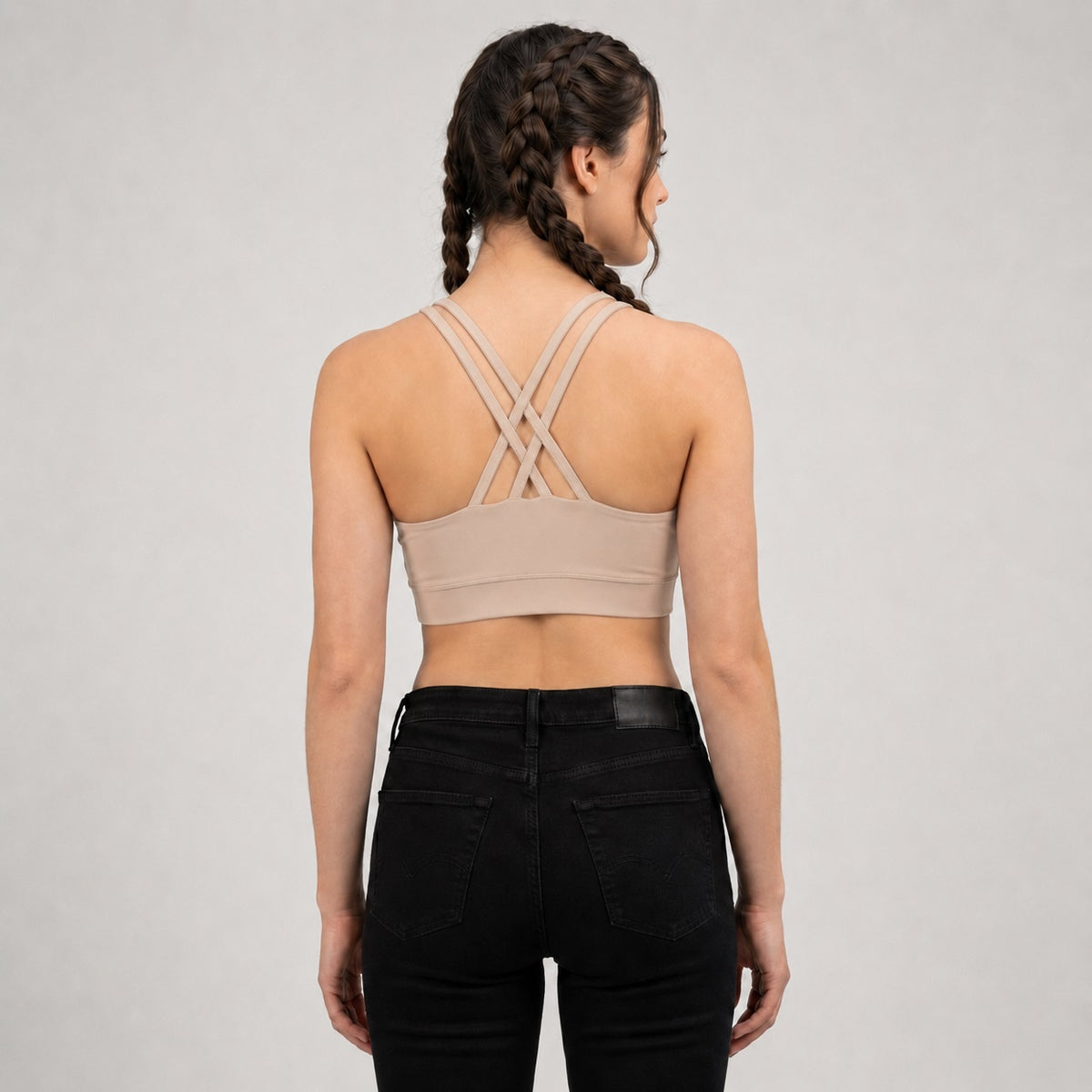 GVV Criss Cross Sports Bra - Soft Nude