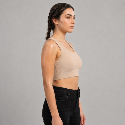 GVV Criss Cross Sports Bra - Soft Nude