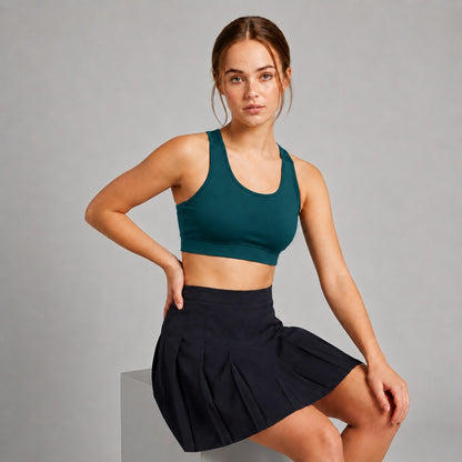 Teal Sports Bra Medium Support 4-Way Stretch Women
