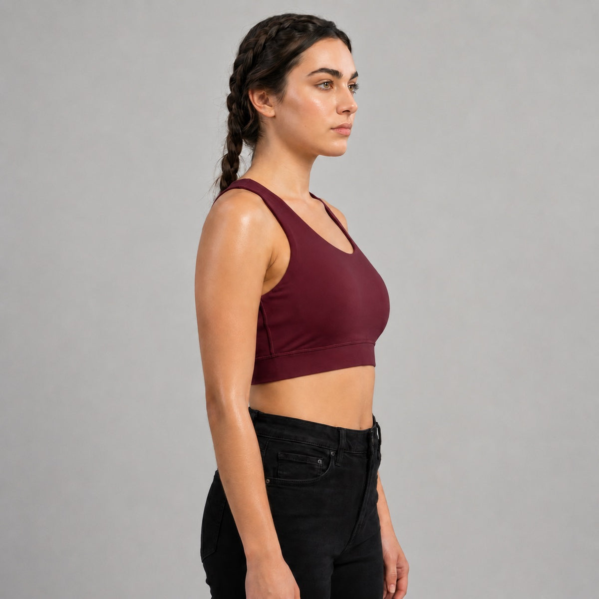 GVV Criss Cross Sports Bra - Wine Berry