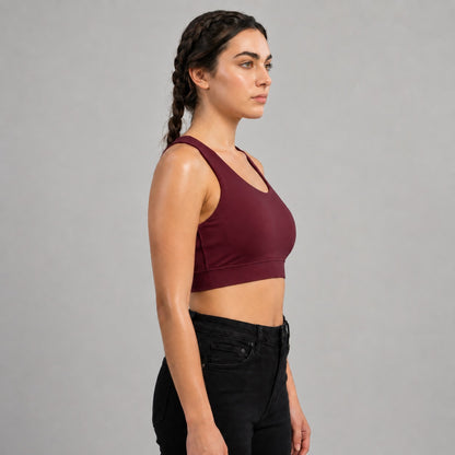 GVV Criss Cross Sports Bra - Wine Berry