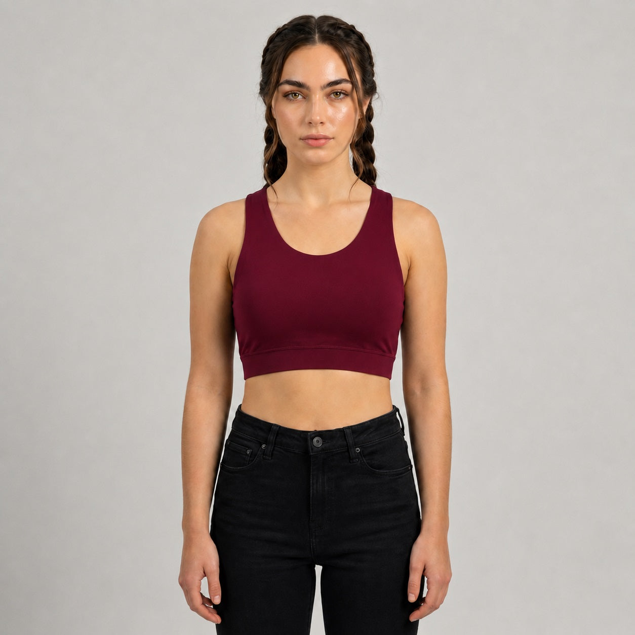 GVV Criss Cross Sports Bra - Wine Berry