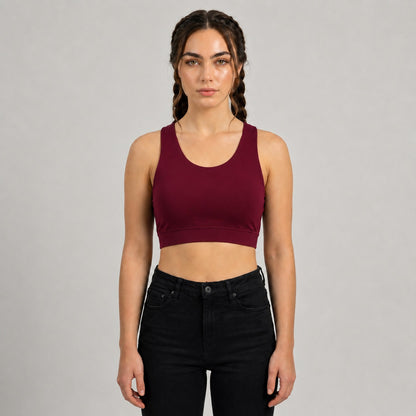 GVV Criss Cross Sports Bra - Wine Berry