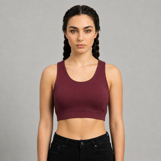 GVV Criss Cross Sports Bra - Wine Berry
