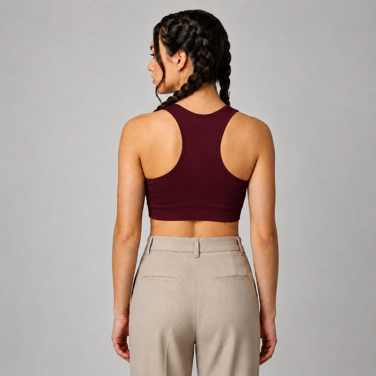 GVV Women's Deep V Neck Bra - Wine Burgundy