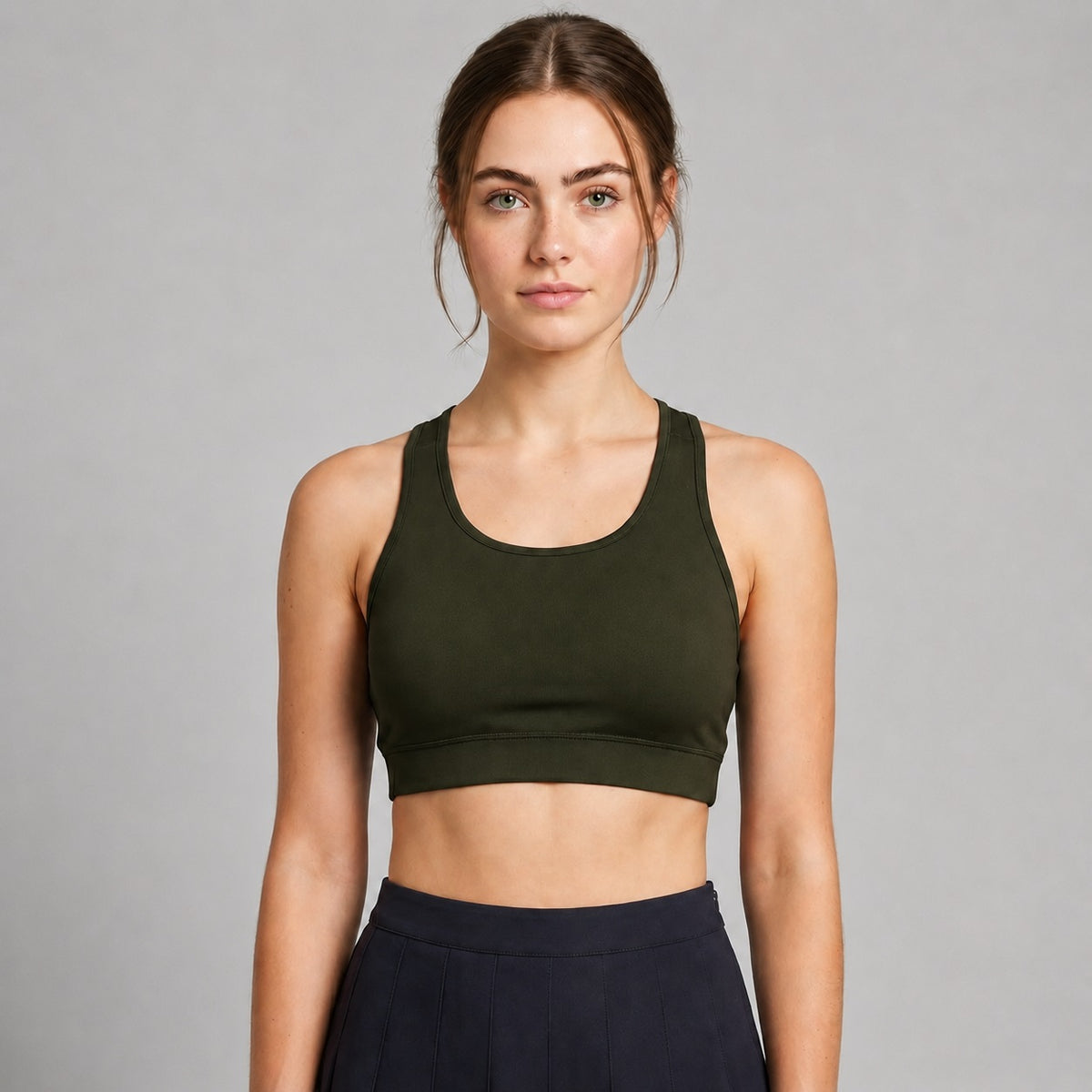 Wire Free Racerback Bra Dark Olive Activewear