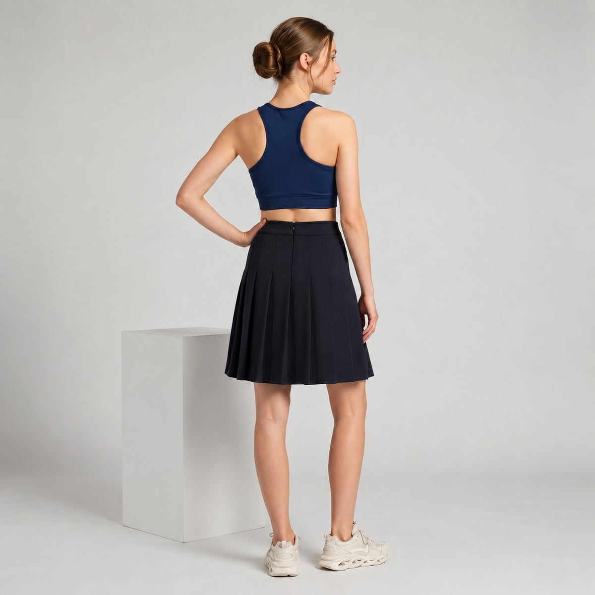 Women's Navy Racerback Bra for Yoga and Gym