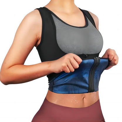 GVV Women's Front Zipper Sweat Shaper Vest