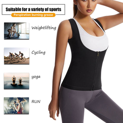 GVV Women's Front Zipper Sweat Shaper Vest