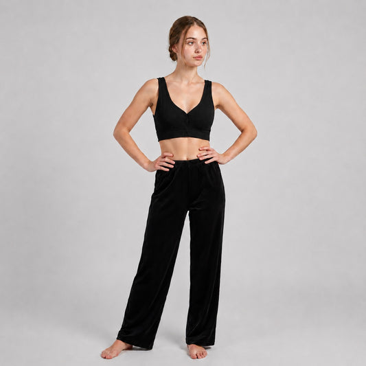 GVV Women's Front Button Bra - Black