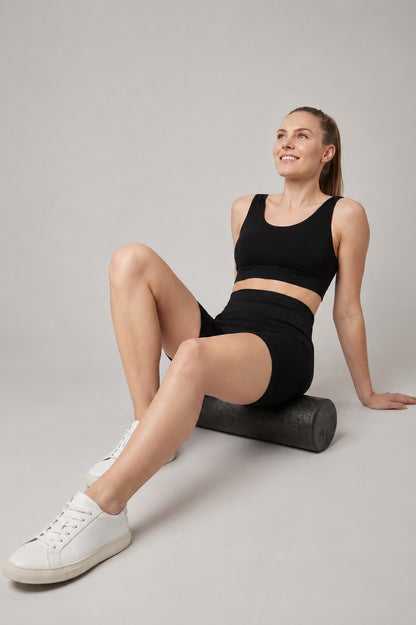 GVV Women's Sports Yoga Shorts - Black