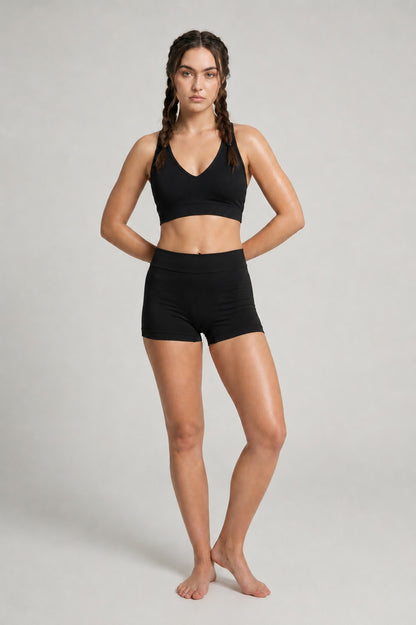 GVV Women's Everyday Comfort Seamless Boyshorts - Black