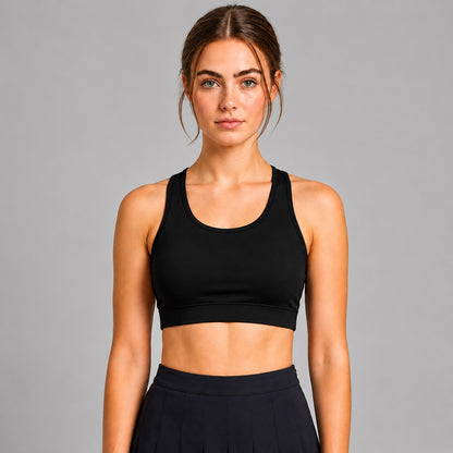 GVV Women's Racerback Sports Bra - Black