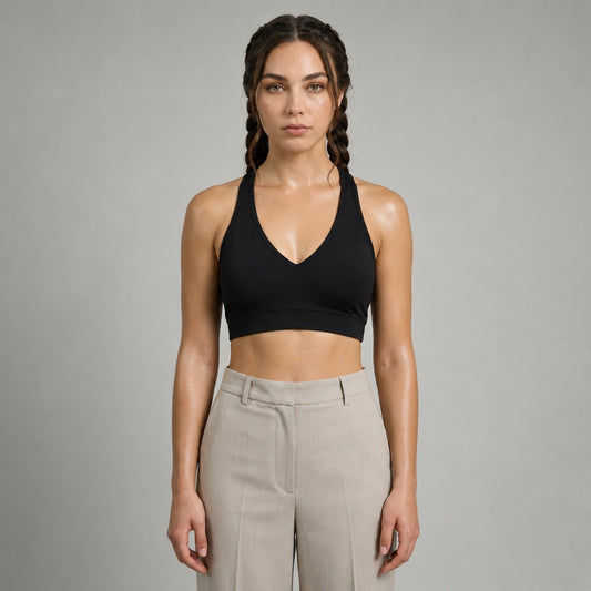 GVV Women's Deep V Neck Bra - Black