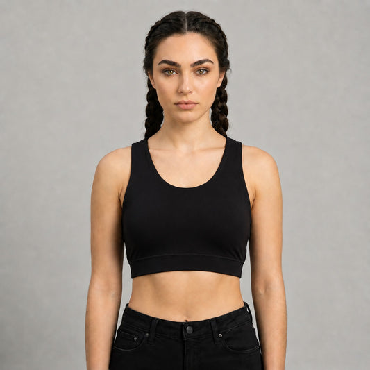 GVV Criss Cross Sports Bra - Black