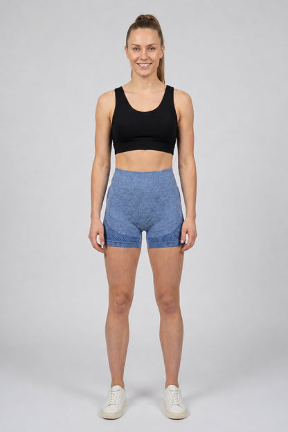 GVV Women's Sports Yoga Shorts - Blue