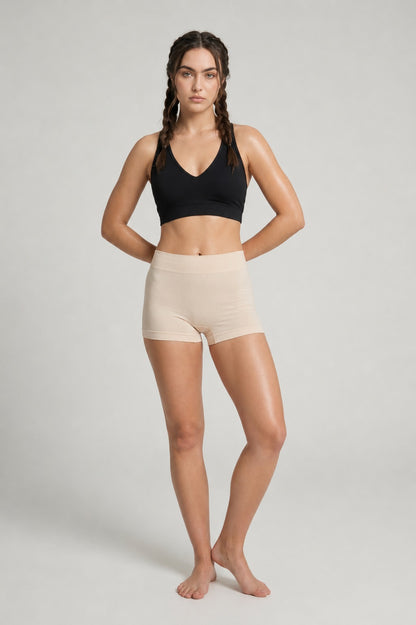 GVV Women's Everyday Comfort Seamless Boyshorts -  beige