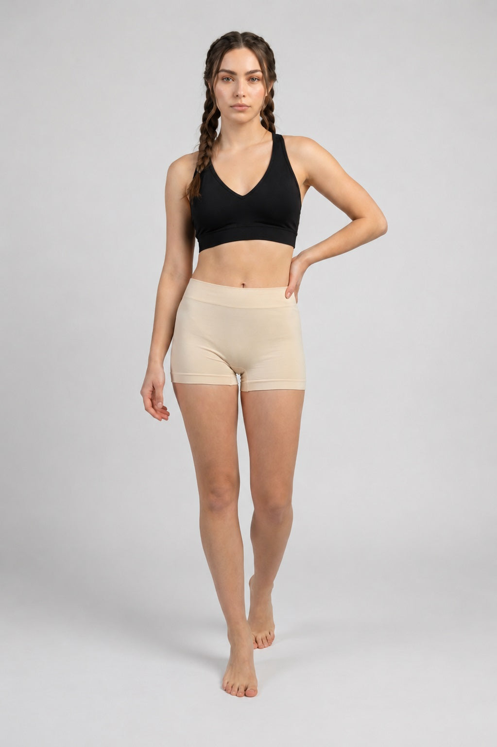 GVV Women's Everyday Comfort Seamless Boyshorts -  beige