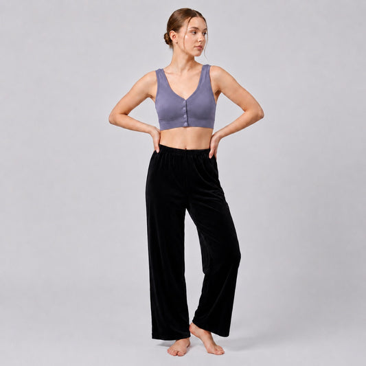 GVV Women's Front Closure Padded Button Bra Dusky Purple