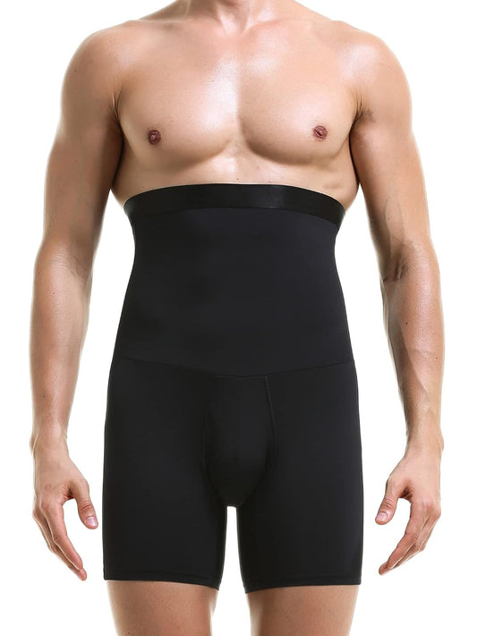 GVV Men's Tummy Compression Shorts Black