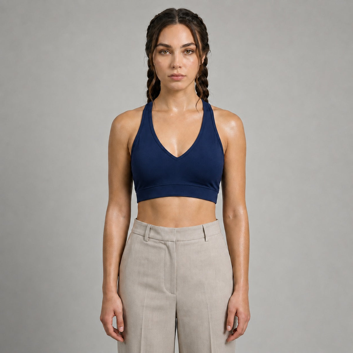 GVV Women's Deep V Neck Bra Royal Blue