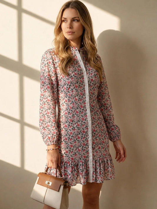 GVV Women's Floral Bloom Mini Dress