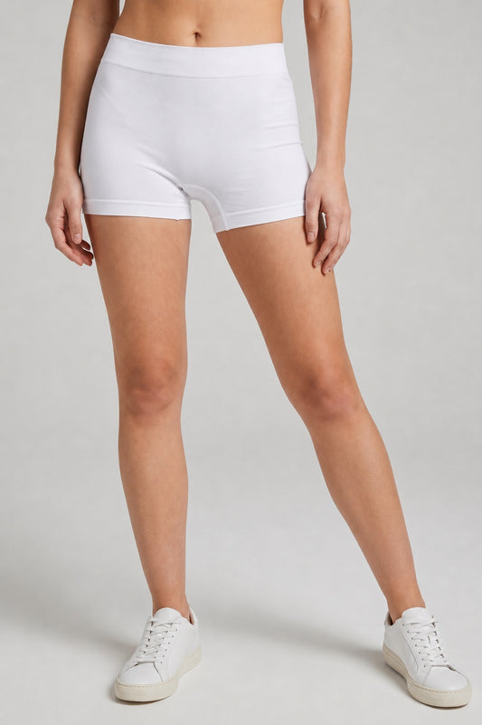 GVV Women's Seamless Boyshorts White